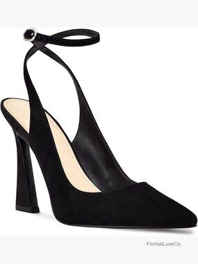 Closed Toe Ankle Strap Heels Pointed Toe Pumps Slingback High Heel Wedding